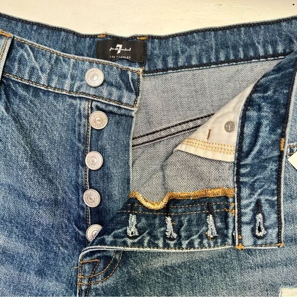 7 for all Mankind MONROE CUT-OFF SHORT Blue Denim Size 32 NEW MSRP $148 - Picture 8 of 11